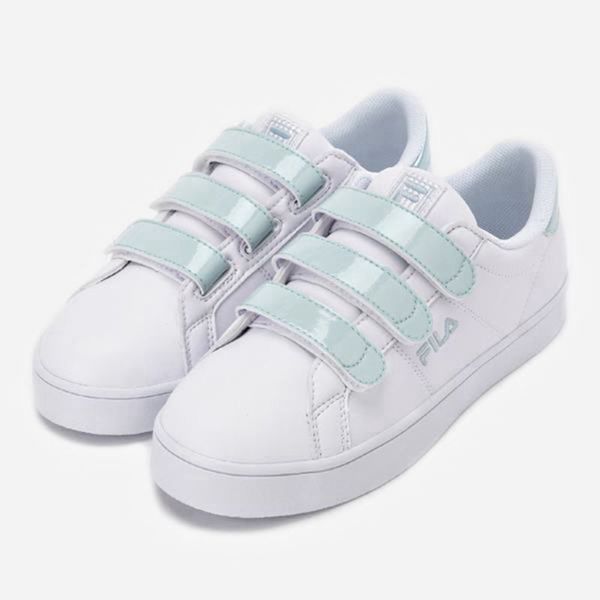 Zapatos Bajos Fila Mujer Blancas / Turquesa - Court Deluxe Vc - España 012547KUC